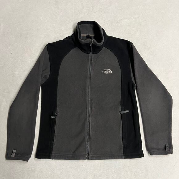 The North Face Men's Size Small Grey/ Black Full Zip-Up‎ Fleece Jacket - Picture 1 of 12